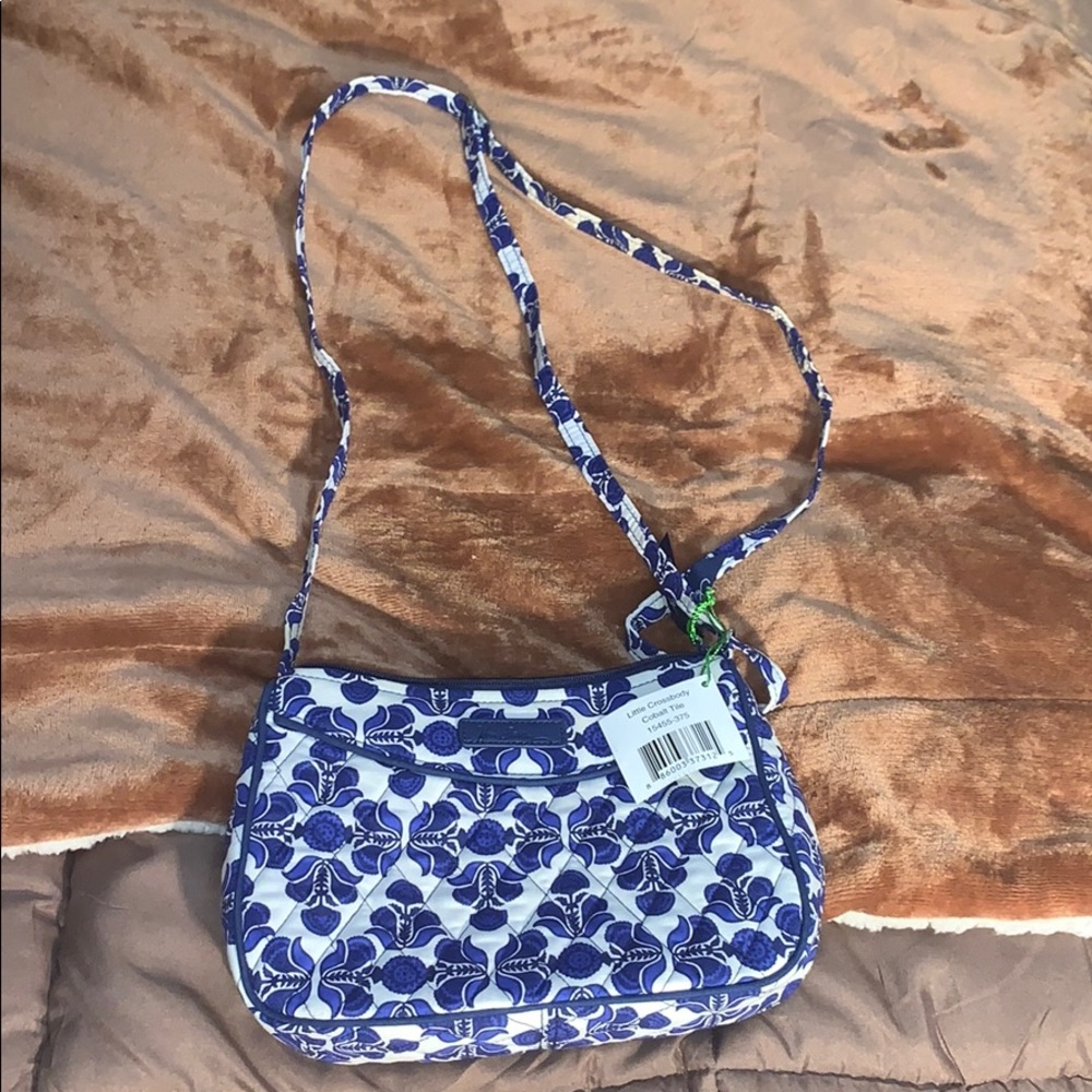 NEW Vera Bradley Little Crossbody - Cobalt Tile